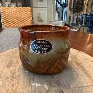 Dryden Arkansas Pottery Brown ceramic catchall